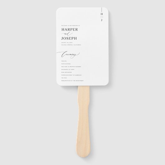 Modern Elegant Script Wedding Program Fans Handwaaier (Voorkant)