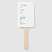 Modern Elegant Script Wedding Program Fans Handwaaier (Achterkant)