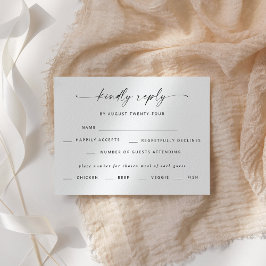 Modern Elegant Script Wedding RSVP Kaart