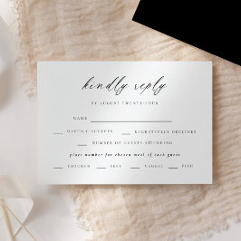Modern Elegant Script Wedding RSVP Kaart