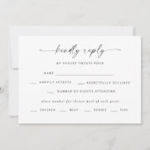 Modern Elegant Script Wedding RSVP Kaart (Voorkant)