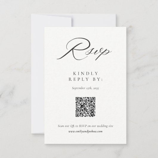 Modern Elegant Script Wedding RSVP Kaartje (Voorkant)