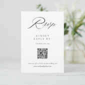 Modern Elegant Script Wedding RSVP Kaartje (Staand voorkant)