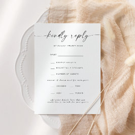 Modern Elegant Script Wedding RSVP Uitnodiging