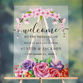 Modern Elegant Script Wedding Welcome Acryl Bord (Neutraal)