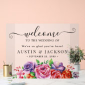 Modern Elegant Script Wedding Welcome  Acryl Bord (Huwelijk)