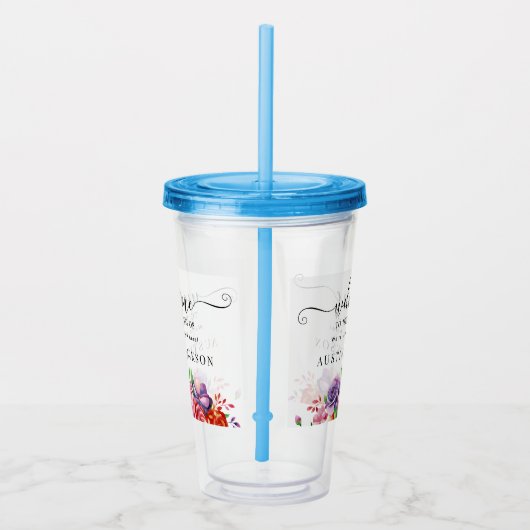 Modern Elegant Script Wedding Welcome Acryl Drinkbeker (Rechts)