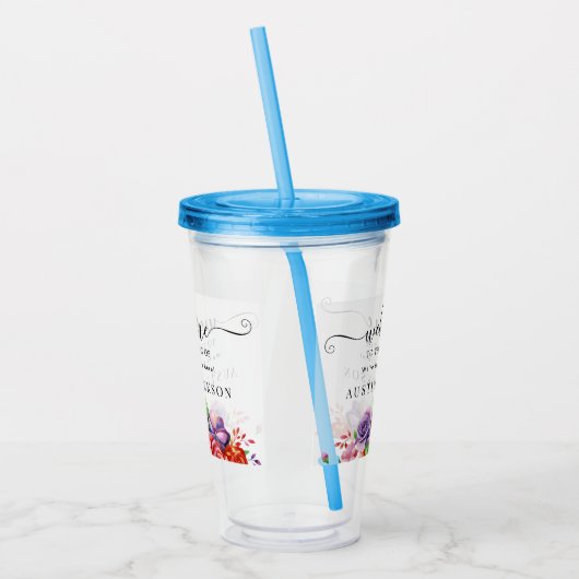 Modern Elegant Script Wedding Welcome Acryl Drinkbeker (Links)