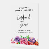Modern Elegant Script Wedding Welcome  Acrylic Sig Acryl Bord (Hoek)