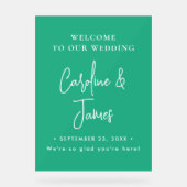 Modern Elegant Script Wedding Welcome  Acrylic Sig Acryl Bord (Voorkant)