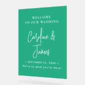 Modern Elegant Script Wedding Welcome  Acrylic Sig Acryl Bord (Hoek)