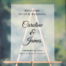 Modern Elegant Script Wedding Welcome  Acrylic Sig