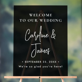 Modern Elegant Script Wedding Welcome  Acrylic Sig Acryl Bord