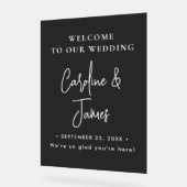 Modern Elegant Script Wedding Welcome  Acrylic Sig Acryl Bord (Hoek)