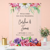 Modern Elegant Script Wedding Welcome  Acrylic Sig Acryl Bord (Huwelijk)
