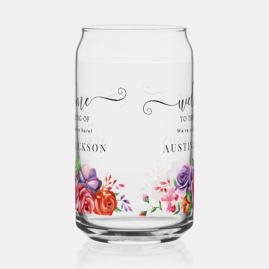 Modern Elegant Script Wedding Welcome Blikvorm Glas (Rechts)