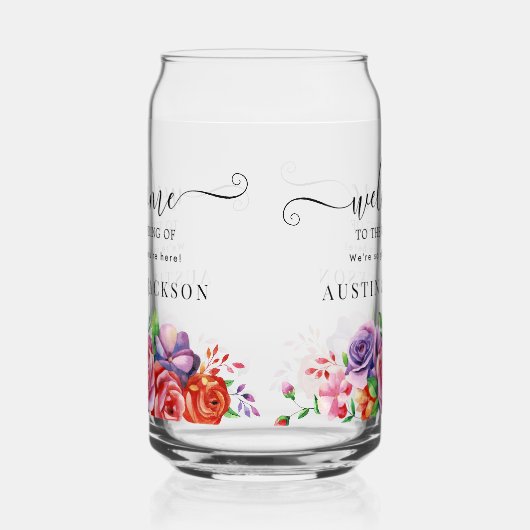 Modern Elegant Script Wedding Welcome Blikvorm Glas (Links)