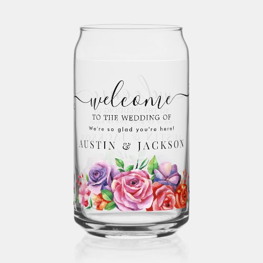 Modern Elegant Script Wedding Welcome Blikvorm Glas (Voorkant)