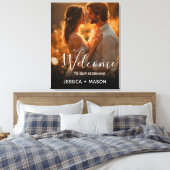 Modern Elegant Script Wedding Welcome  Canvas Afdruk (Insitu (Slaapkamer))