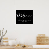 Modern Elegant Script Welcome Wedding Sign Poster (Keuken)