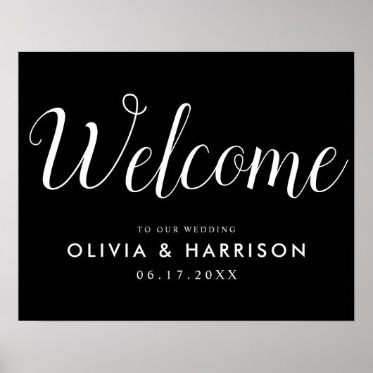 Modern Elegant Script Welcome Wedding Sign Poster (Voorkant)