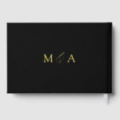 Modern Elegant Script Zwart Bruiloft Gastenboek (Achterkant)