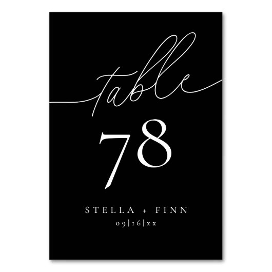 Modern Elegant Script Zwart Bruiloft Kaart (Achterkant)