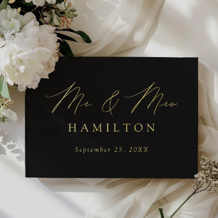 Modern Elegant Script Zwart Foto Bruiloft Gastenboek