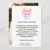 Modern Elegant Script Zwart Wit Trouwen Bedankkaart (Voorkant / Achterkant)