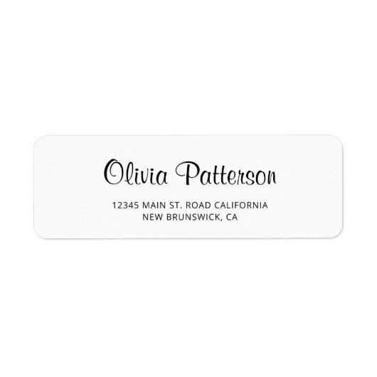 Modern elegant scriptadres etiket (Voorkant)