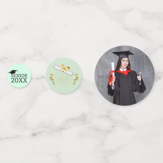 Modern Elegant Senior Golden Black Confetti (Achterkanten)