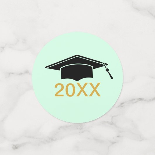 Modern Elegant Senior Golden Black Confetti (Kleine voorkant)