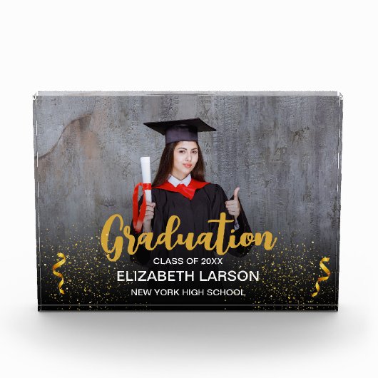 Modern Elegant Senior Golden Black Fotoblokken (Voorkant)
