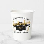 Modern Elegant Senior Golden Black Papieren Bekers (Achterkant)