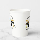 Modern Elegant Senior Golden Black Papieren Bekers (Rechts)