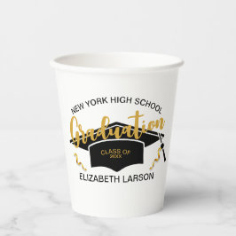 Modern Elegant Senior Golden Black Papieren Bekers