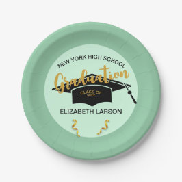 Modern Elegant Senior Golden Black Papieren Bordje