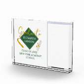 Modern Elegant Senior Green Thed Afstuderen Fotoblokken (Rechts)