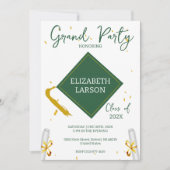 Modern Elegant Senior Green Thed Afstuderen Kaart (Voorkant)