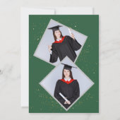 Modern Elegant Senior Green Thed Afstuderen Kaart (Achterkant)