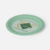Modern Elegant Senior Green Thed Afstuderen Papieren Bordje (Gekanteld)