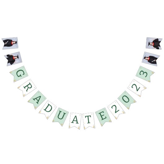 Modern Elegant Senior Green Thed Afstuderen Vlaggetjes (Alle)