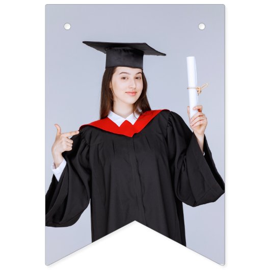 Modern Elegant Senior Green Thed Afstuderen Vlaggetjes (Tweede vlag)