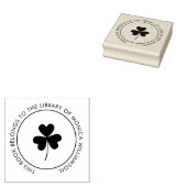 Modern Elegant Shamrock Custom Library Boek Rubberstempel (Gestempeld)