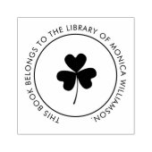Modern Elegant Shamrock Custom Library Boek Rubberstempel (Afrduk)