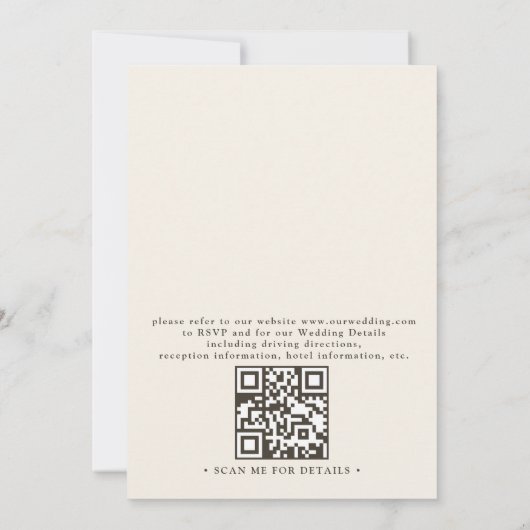 Modern Elegant Shell Beach Ocean QR Code Wedding Kaart (Achterkant)
