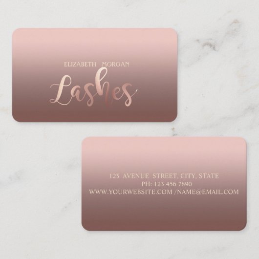 Modern Elegant Shiny, Lashes, Makeup Artist Visitekaartje (Voorkant / Achterkant)