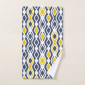 Modern, elegant, siervisblauw, geel wit bad handdoek (Handdoek)