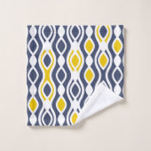 Modern, elegant, siervisblauw, geel wit bad handdoek (Wasdoekje)