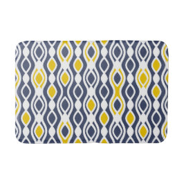 Modern, elegant, siervisblauw, geel wit badmat